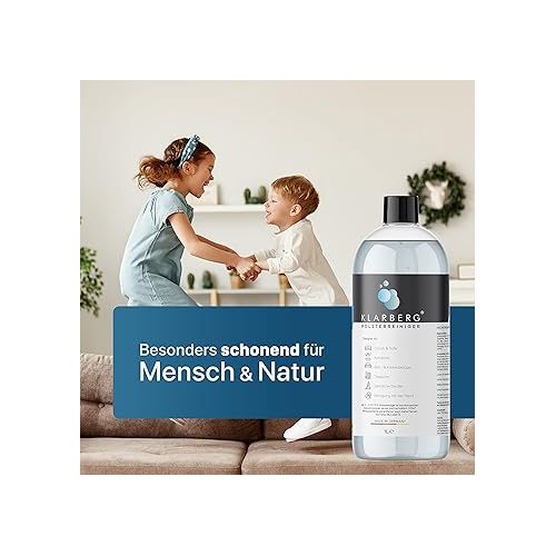  KLARBERG® Upholstery Cleaner Concentrate, Strong Textile Cleaner for Sofa/Couch/Car Seats/Carpets/Mattresses/Duvet Covers, Suitable for Vacuum Cleaners/Wet Vacuum Cleaners and Cleaning by Hand, 1L