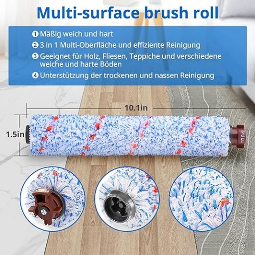  Brush Roll Filter Accessories Compatible with Bissell Crosswave 17132, 2225N, 2582N, 25821, 2519, 1785, 1926 Series, 3-in-1 1868F Milti-surface Brush and 1866 Vacuum Filter for Bissell Crosswave