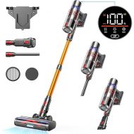 40000Pa Cordless Vacuum Cleaner, Battery Vacuum Cleaner Up to 60 Minutes Running Time, 500 W Vacuum Cleaner with Touchscreen and Anti-Tangle Brush, 1.5 L Handle Vacuum Cleaner for Hard Floors, Carpet,