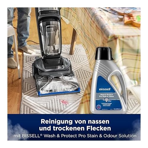  BISSELL - Revolution HydroSteam - Carpet Cleaner - For Stubborn Sticky Dirt & Dirt - With Cable - For Carpets, Upholstery, Stairs - 77 dBa - Black, Titanium, Blue - 3670N