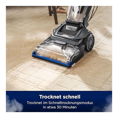  BISSELL - Revolution HydroSteam - Carpet Cleaner - For Stubborn Sticky Dirt & Dirt - With Cable - For Carpets, Upholstery, Stairs - 77 dBa - Black, Titanium, Blue - 3670N