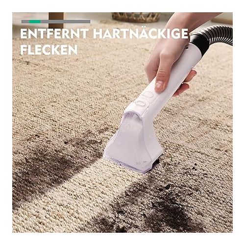  HAUSHOF Vacuum Cleaner Carpet Cleaner, Stain Cleaner for Carpet, Sofa, Rug, Upholstery, Stairs, Car, 28.5 cm x 15 cm x 26.5 cm, 400 W, 85 dB, White/Grey