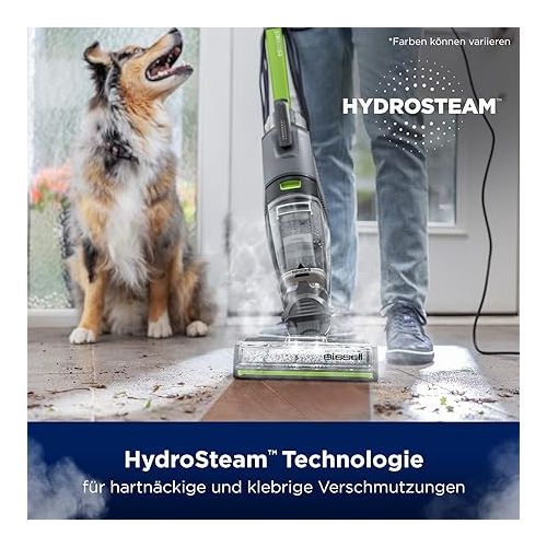  BISSELL CrossWave® HydroSteam™ PET | Wet and Dry | Multi-Purpose Cleaner | Vacuums, Wipes & Dries | For Hard Dirt | With Cable | Various Surfaces | 76dB | Black Green | 3517N