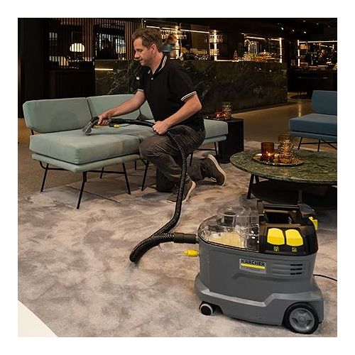  Karcher Puzzi 8/1 Powerful Washing Vacuum Cleaner for Cleaning Upholstery Stain Removal on Textile Surfaces Includes Ergonomic Short Upholstery Nozzle