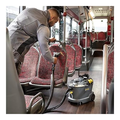  Karcher Puzzi 8/1 Powerful Washing Vacuum Cleaner for Cleaning Upholstery Stain Removal on Textile Surfaces Includes Ergonomic Short Upholstery Nozzle