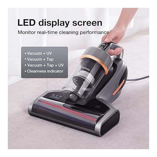  Jimmy BX7 Pro Mite Vacuum Cleaner 700 W Powerful Mattress Cleaner with UV-C Light, Dust Mite Sensor, Ultrasonic Function, 16 Kpa Suction Handheld Vacuum Cleaner for Mattress, Sofa, Bed, Grey