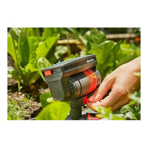  GARDENA 84-BZMX ZoomMaxx - 2400 m², voll Verstellbarer Sprinkler auf beschwertem Boden fur Flexible, auslaufsichere und prazise Bewasserung, kompatibel mit jeder Schlauchmarke, Made in Germany