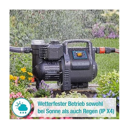  GARDENA Domestic Water Automatic 3500 / 4E: Robust house water pump, fully automatic, with LED flashing light frequency, delivery rate 3500 l / h, thermal protection switch, dry run protection (1757-20), gray / black