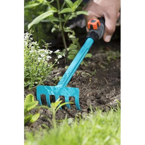  Gardena combisystem Small Appliance Set: Set Consisting of Trowel and Flower Rake for Effortless Planting and Transplanting in Beds and Flower Boxes, Includes Combisystem Small Appliances Handle