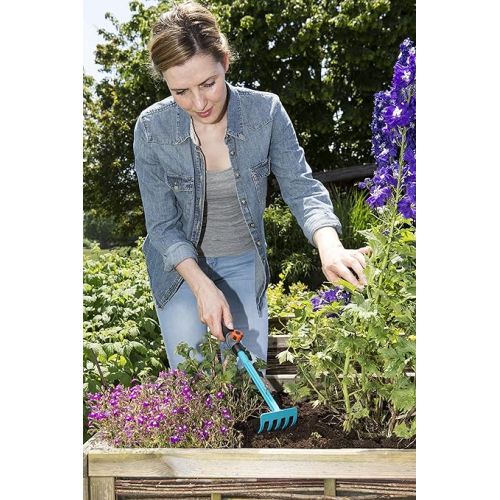  Gardena combisystem Small Appliance Set: Set Consisting of Trowel and Flower Rake for Effortless Planting and Transplanting in Beds and Flower Boxes, Includes Combisystem Small Appliances Handle