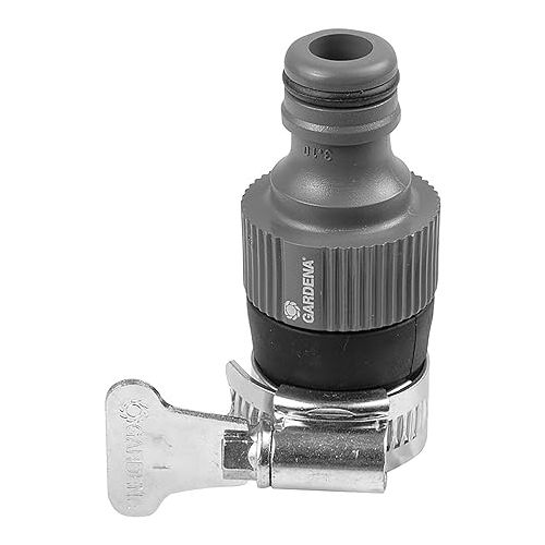  Gardena water thief: Universal tap adapter for connecting the Gardena garden hose to a tap without thread with an outer diameter of 14-17 mm, corrosion-resistant (2908-20)