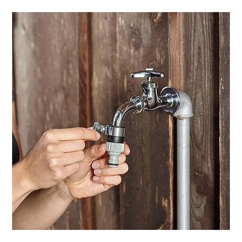  Gardena water thief: Universal tap adapter for connecting the Gardena garden hose to a tap without thread with an outer diameter of 14-17 mm, corrosion-resistant (2908-20)