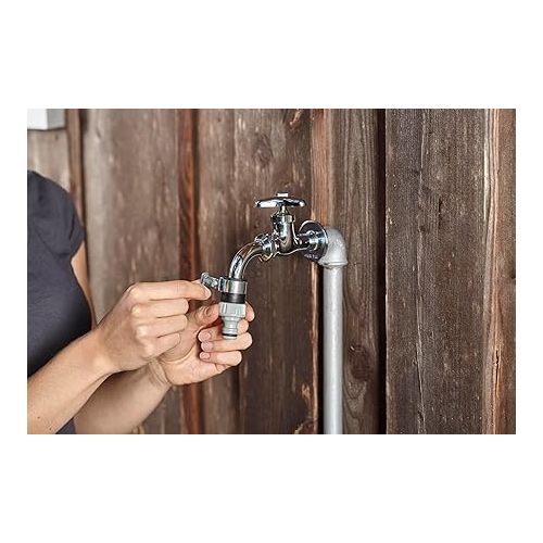  Gardena water thief: Universal tap adapter for connecting the Gardena garden hose to a tap without thread with an outer diameter of 14-17 mm, corrosion-resistant (2908-20)