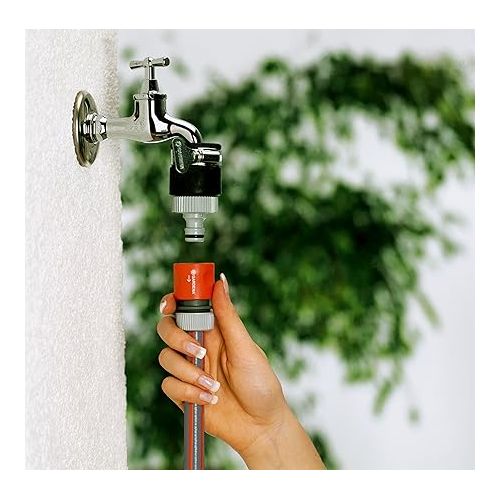  Gardena water thief: Universal tap adapter for connecting the Gardena garden hose to a tap without thread with an outer diameter of 14-17 mm, corrosion-resistant (2908-20)