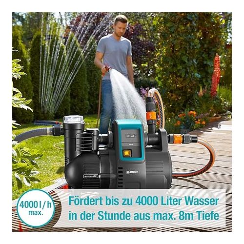  GARDENA domestic water boiler 4000 / 5E: Energy-saving domestic water and irrigation pump with innovative technology, easy operation, flow rate 4000 l / h, quiet operation (1758-20), gray / black