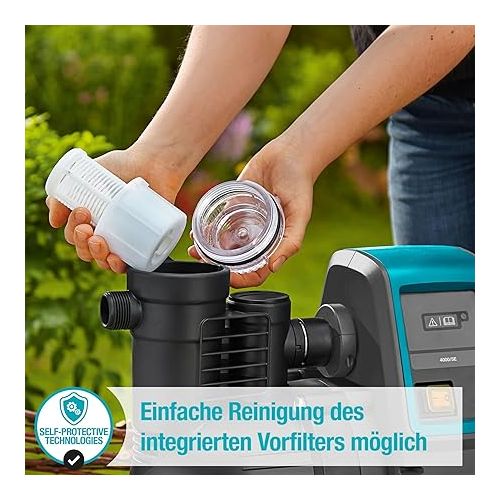  GARDENA domestic water boiler 4000 / 5E: Energy-saving domestic water and irrigation pump with innovative technology, easy operation, flow rate 4000 l / h, quiet operation (1758-20), gray / black