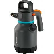 Gardena pressure sprayer 1.25 L: pressure sprayer with angled 90° nozzle, second opening with additional dosing cap, ergonomic handle (11120-20), turquoise, black, grey, orange
