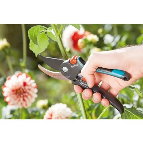  Gardena Secateurs B/M: Plant-Friendly Pruner with Bypass Cutting for Branches and Twigs, Max. Cutting Diameter 24 mm, Integrated Spring in the Handle, Non-stick Upper Blade (8904-20).