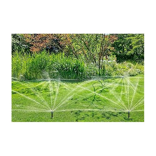  Gardena MD80 Pop-Up Sprinkler System, Pop-Up Irrigation System for Medium Lawns up to 80 m², Range of 3.5-5 m, with Rotary Nozzle, 1/2 Inch Internal Thread (8232-20), Black