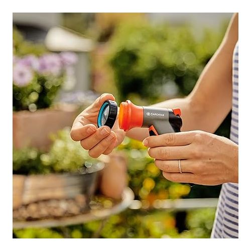  Gardena Watering Sprayer Compact Garden Sprayer, City Gardening Balcony Shower Head, Black, orange, turquoise