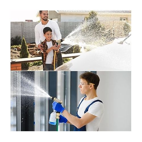  Garden Hand Shower, High Performance Garden Hose Nozzle, High Pressure Garden Shower / Garden Spray Guns, Adjustable Water Flow for Garden Watering and Pet Washing