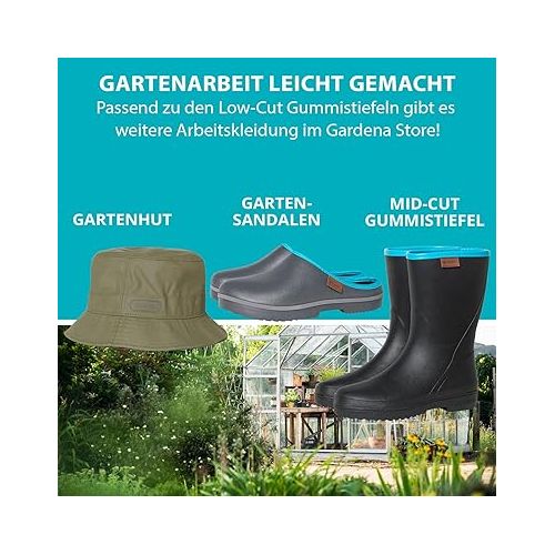  Gardena Wellington Boots Short for Men and Women in Sizes 36-46 I Unisex Rain Boots in Low-Cut Design I Rubber Shoes for Men and Women I Waterproof, Non-Slip & Lined I in Green or Black