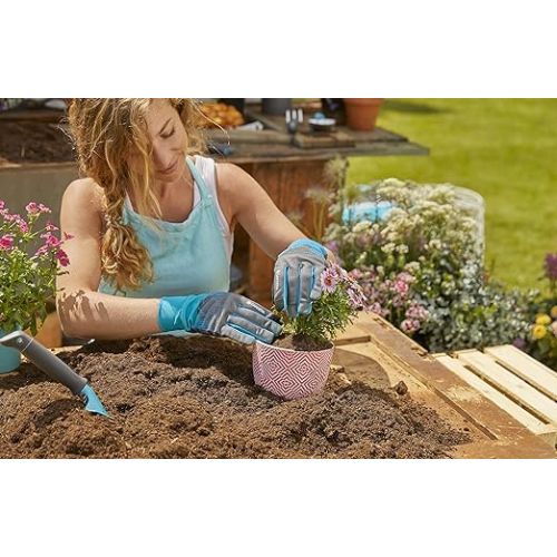  Gardena Garden and care glove 7/S: Gardening gloves for demanding gardening and planting, optimal grip, breathable mesh material, mobile touch for smartphone use, (11500-20)