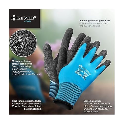  KESSER® Lawn / Flower Bed Edging, Gloves, 5 / 10 / 15 / 20 / 25 / 30 / 35 / 40 / 45 / 50 m, 100 x 14 cm or 100 x 18 cm Border Lawn Sheets, Mowing Edge, Metal Palisade, Length 5 m, Height 14 cm