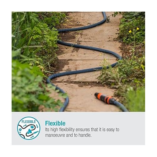  Gardena Liano Xtreme 18477-20 1/2-Inch 30 m Set: Extremely Robust Textile Garden Hose with PVC Inner Hose, Lightweight, Weather-Resistant