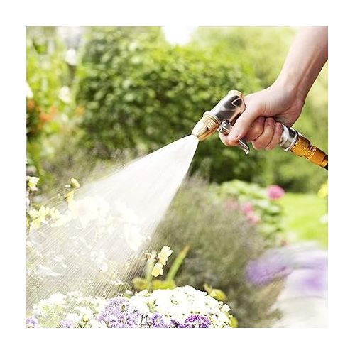  FANHAO Garden Hand Shower, 100% Metal High Pressure Garden Spray Gun, Adjustable Water Flow, Robust and Powerful for Garden Irrigation, Car Washes, Easy