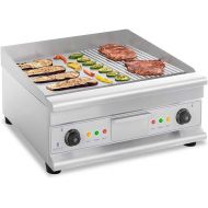 Royal Catering RCG-60GB Electric Grill Plate Table Grill Electric Grill (Double, 60 cm, Smooth & Fluted, 6400 W)