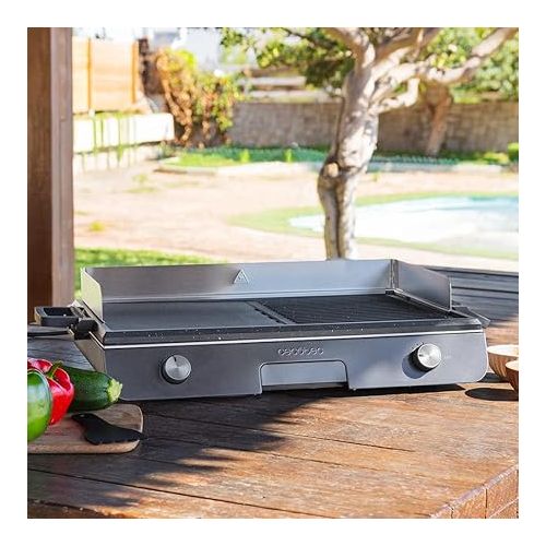  Cecotec PerfectRoast 3000 Inox Electric Table Grill 3000 W, Mixta Grill Surface, Non-Stick Coating, Adjustable Thermostat, Grease Tray