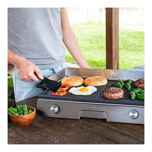  Cecotec PerfectRoast 3000 Inox Electric Table Grill 3000 W, Mixta Grill Surface, Non-Stick Coating, Adjustable Thermostat, Grease Tray