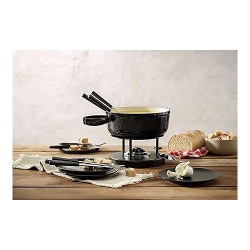  KUHN RIKON Fondue cheese fondue caquelon cast iron, black, 20 cm