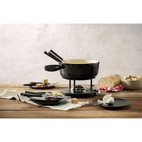  KUHN RIKON Fondue cheese fondue caquelon cast iron, black, 20 cm