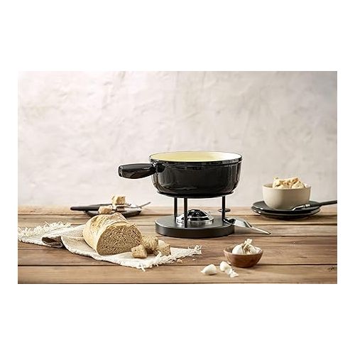  KUHN RIKON Fondue cheese fondue caquelon cast iron, black, 20 cm