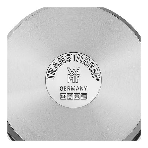  WMF cookware Ø 20 cm approx. 2,5l Function 4 Inside scaling lid - pour off or decant liquids without spilling to keep your dishes and cooker clean. Hollow side handles glass lid Cromargan stainless steel brushed suitable for all stove tops including induction dishwasher-safe