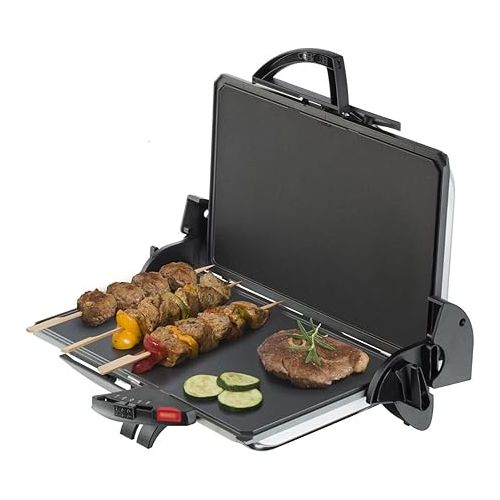  Steba PG 4.4 Kontaktgrill, Made in Germany, Selbstjustierendes ?3D“- Scharnier, vielseitig einsetzbar: Kontaktgrillen, Uberbacken, BBQ-Grillen schwarz