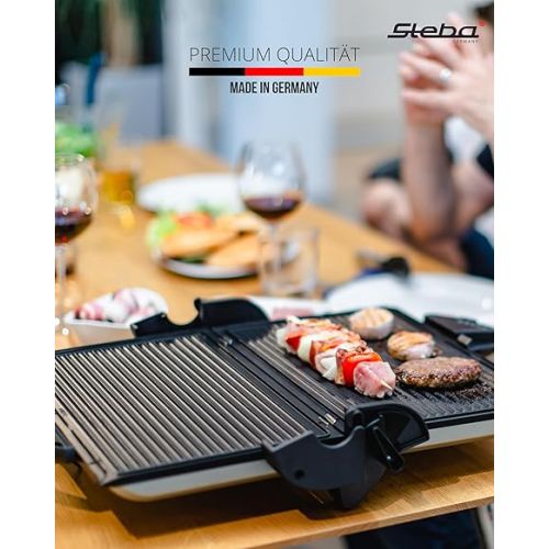  Steba PG 4.4 Kontaktgrill, Made in Germany, Selbstjustierendes ?3D“- Scharnier, vielseitig einsetzbar: Kontaktgrillen, Uberbacken, BBQ-Grillen schwarz