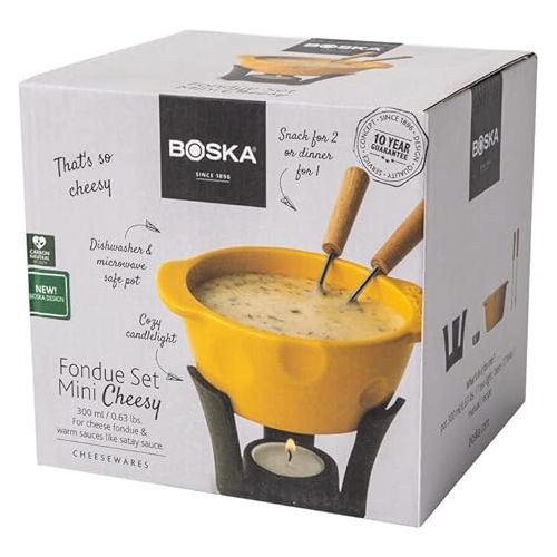  Boska Fondue Set Mini Cheesy for Cheese Fondue and Sauce / 300 ml / Dishwasher Safe Fondue Pot