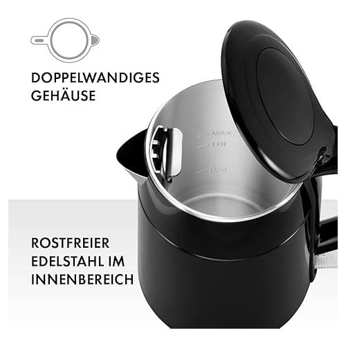  ZWILLING Kettle, 1.2 litres, 1,550-1,850 Watt, stainless steel/plastic, black