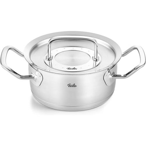  Fissler Original Profi Collection Stainless Steel Cooking Pot Set, 5 Pieces, Includes Metal Lid + Free Stainless Steel Care Induction [Exclusive to Amazon]