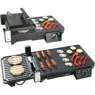 Rosenstein & Sohne Grill: Electric 2-in-1 table grill with contact grill, grill plate, 2,000 watts (plate grill)