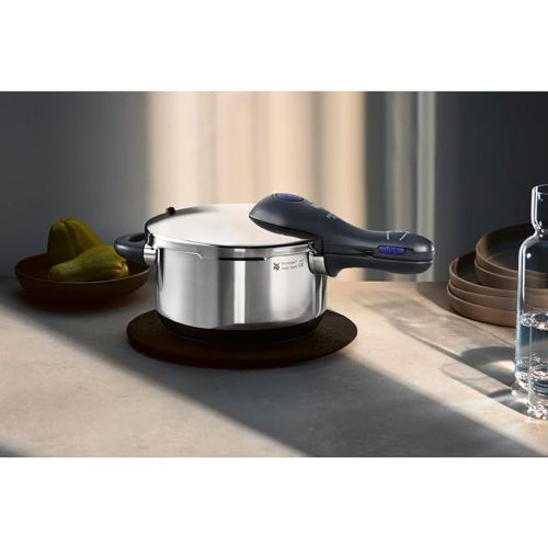 WMF Perfect Plus One Pot Pressure Cooker Induction 4.5 L, Pressure Cooker with Flame Protection, Large Cooking Signal, 2 Cooking Levels, Removable Lid Handle, One-Handed Cooking Step Controller,