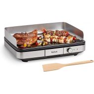 Tefal Maxi Plancha CB690D Electric Table Grill | Extra Large | Non-Stick Teppanyaki Plate | Easy to Clean | Can be Used Indoor and Outdoor Use | Includes Removable Wind Protection + Spatula | 2300 W,