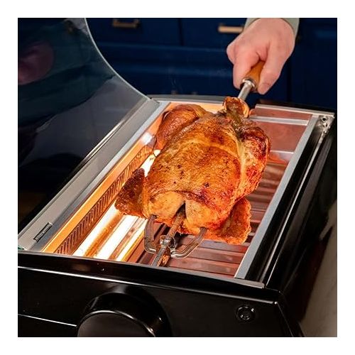  Livington Rotisserie Chef - Indoor Grill, Rotary Grill and Table Grill - Rotisserie Spit for Chicken - Electric Grill - Maximum Capacity - Automatic Shut-Off Function - Duo Infrared Heating Elements