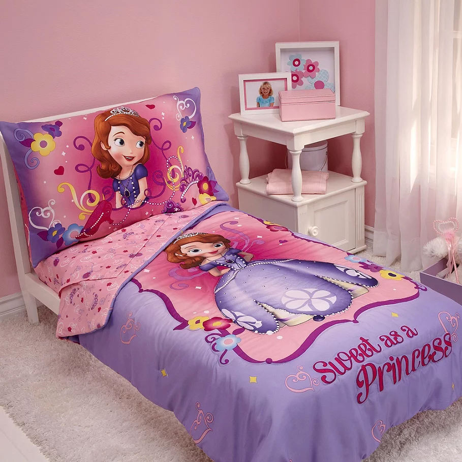NoJo Disney Sofia the First Sweet as a Princess 4-Piece Toddler Bed Bedding Set