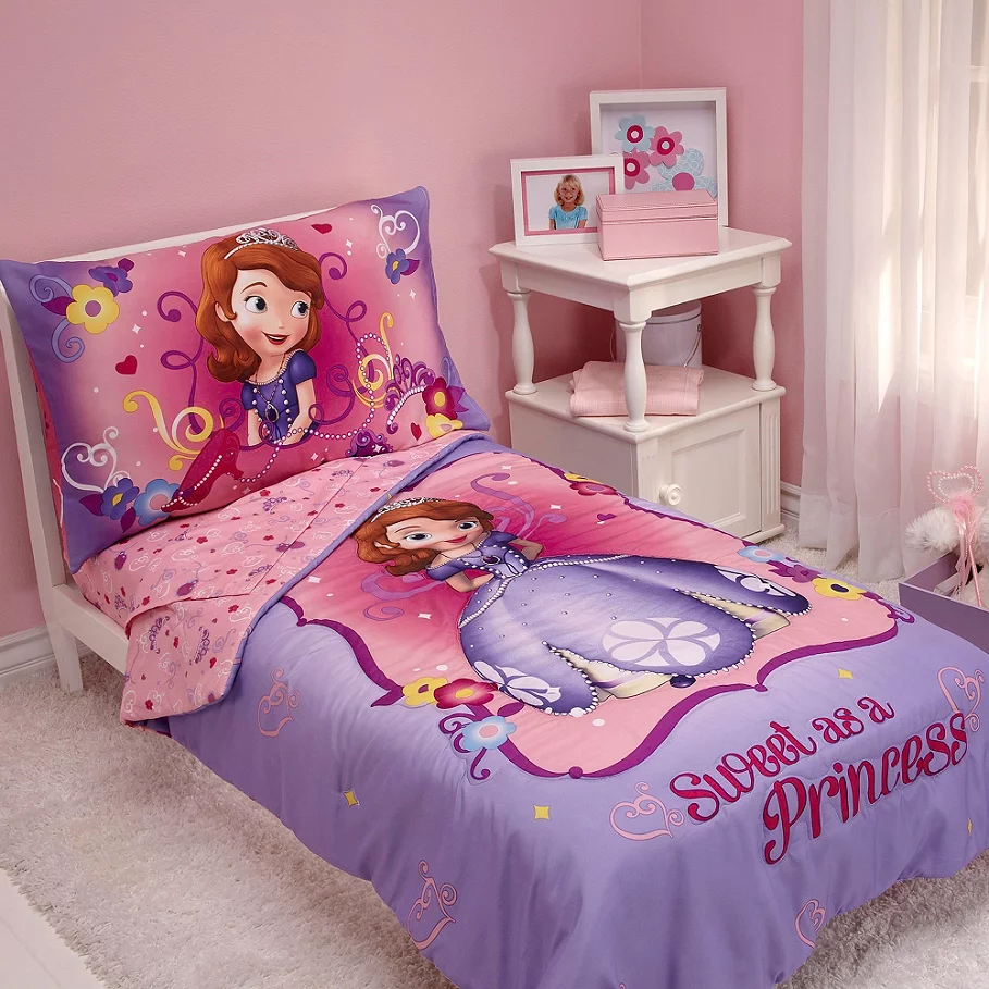  NoJo Disney Sofia the First Sweet as a Princess 4-Piece Toddler Bed Bedding Set