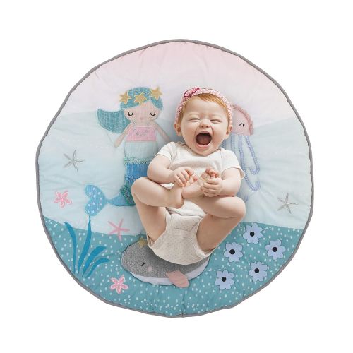  NoJo Sugar Reef Mermaid 4 Piece Nursery Crib Bedding Set Nursery Organizer, Aqua/Teal/Pink