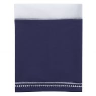 NoJo Aztec Mix & Match Nursery Crib Bedskirt/Dust Ruffle with Embroidered Trim, Navy
